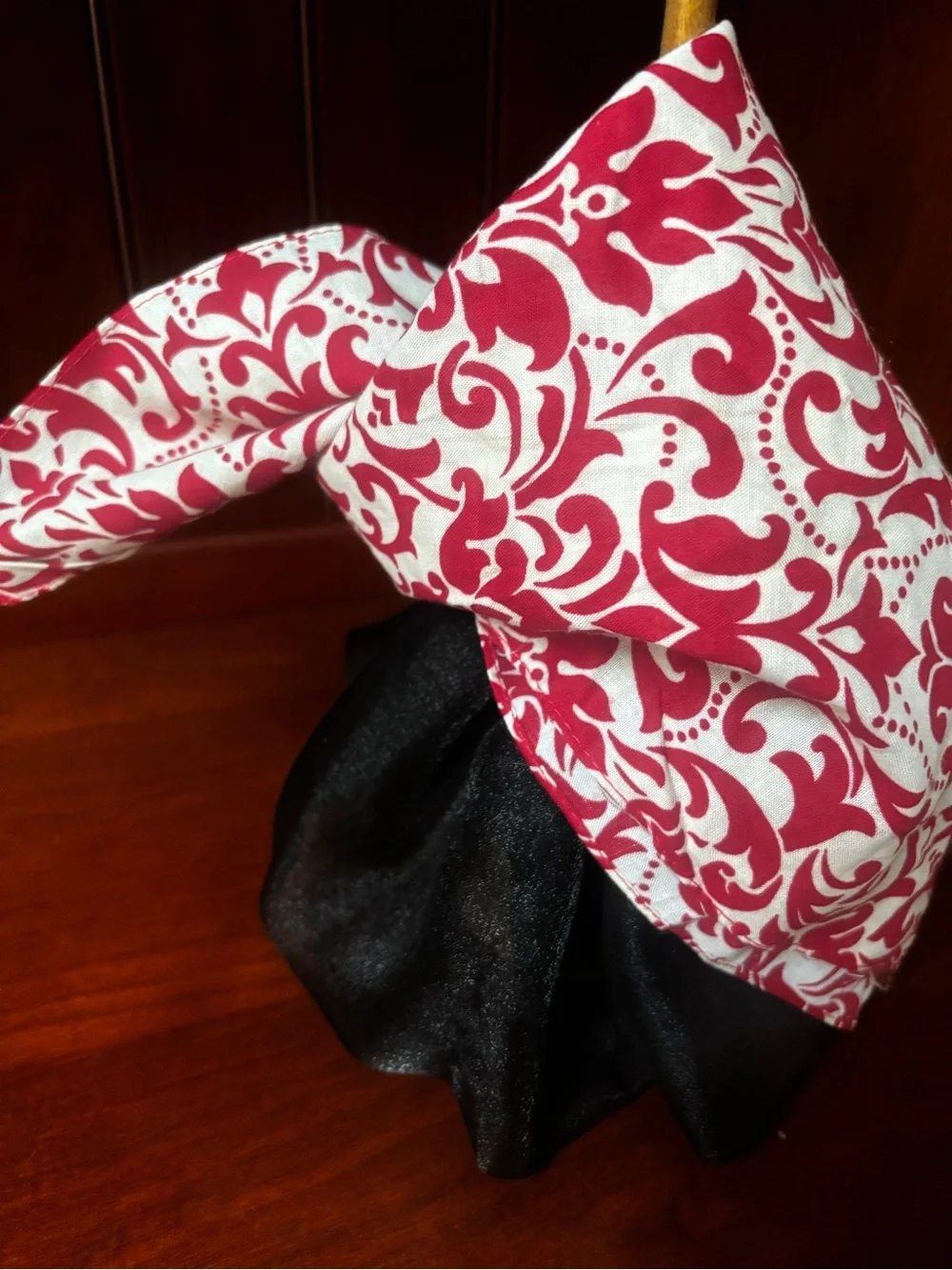 Red and White Patterned Women's Scarf - Unbranded